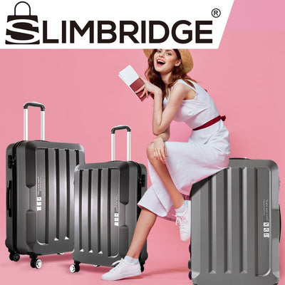 3pcs Luggage Sets Travel Hard Case Lightweight Suitcase TSA lock Dark Grey Payday Deals