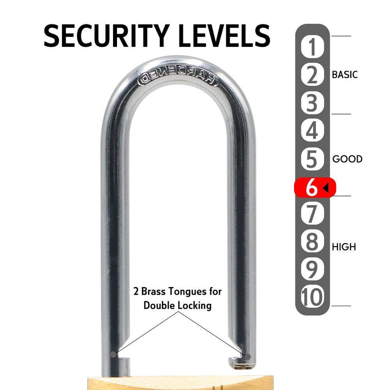 BLOSSOM PADLOCK BRASS HEAVY DUTY 40MM LONG SHACKLE - Payday Deals