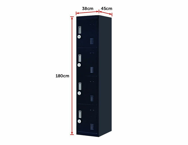 4-Door Vertical Locker for Office Gym Shed School Home Storage Payday Deals