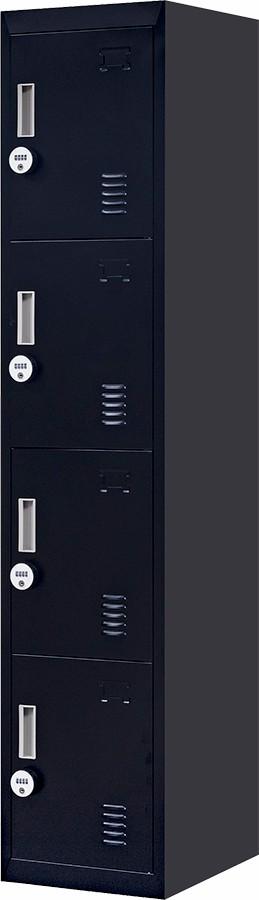 4-digit Combination Lock 4 Door Locker for Office Gym Black