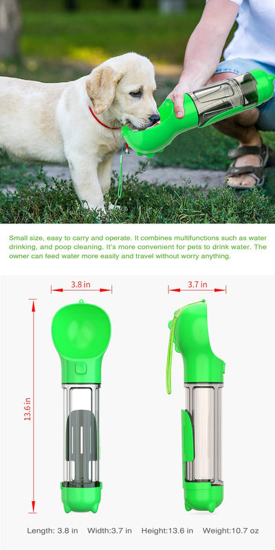 4 in 1 Portable Pet Dog Puppy Cat Drinking Mug Water Feeder Bottle Valve Travel Bottle Green Payday Deals