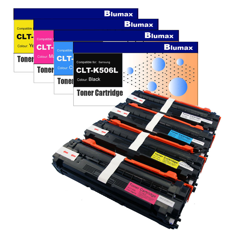 4 Pack Blumax Alternative Toner Cartridges for Samsung CLT-K506L/C506L/M506L/Y506L Payday Deals