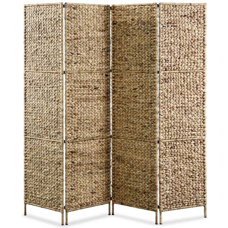 4-Panel Room Divider 154x160 cm Water Hyacinth Payday Deals