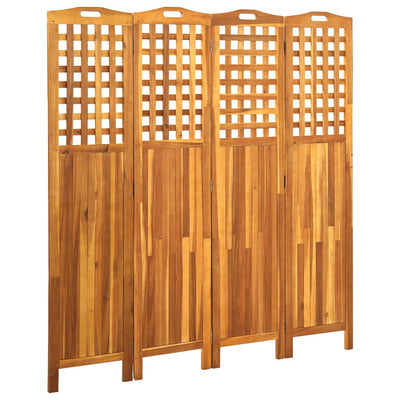 4-Panel Room Divider 161x2x170 cm Solid Acacia Wood Payday Deals