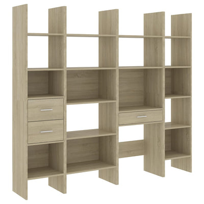 4 Piece Book Cabinet Set Sonoma Oak Engineered Wood Payday Deals