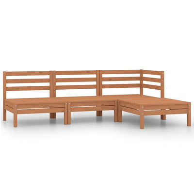 4 Piece Garden Lounge Set Solid Pinewood Honey Brown Payday Deals