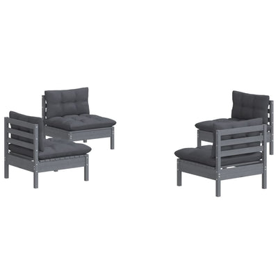 4 Piece Garden Lounge Set with Anthracite Cushions Pinewood Payday Deals