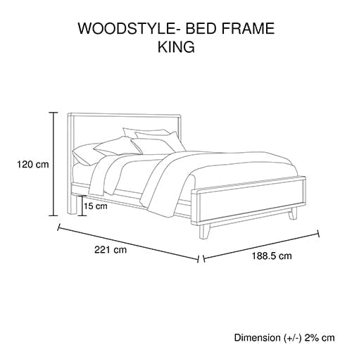 4 Pieces Bedroom Suite King Size in Solid Wood Antique Design Light Brown Bed, Bedside Table & Dresser Payday Deals