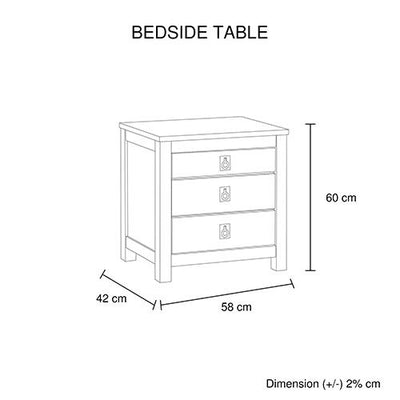 4 Pieces Bedroom Suite with Solid Acacia Wood Veneered Construction in Queen Size White Ash Colour Bed, Bedside Table & Tallboy Payday Deals