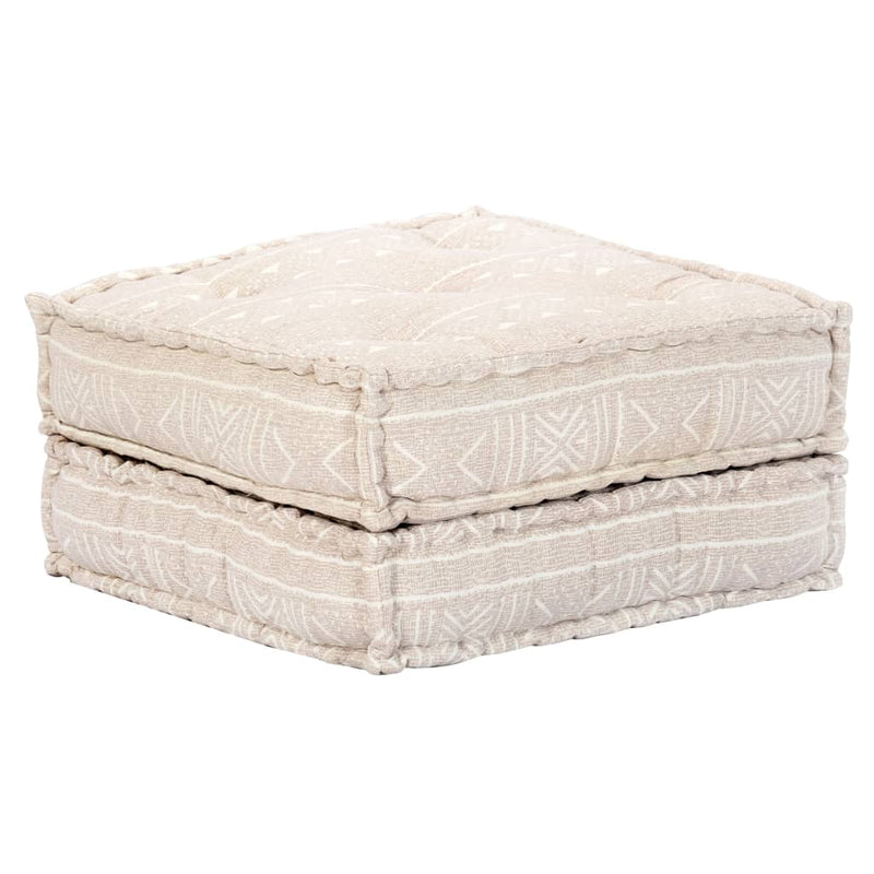 4-Seater Modular Pouffe Beige Fabric Payday Deals