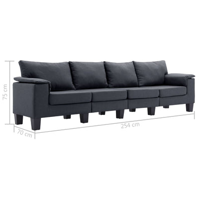 4-Seater Sofa Dark Grey Fabric Payday Deals