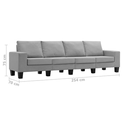 4-Seater Sofa Light Grey Fabric Payday Deals