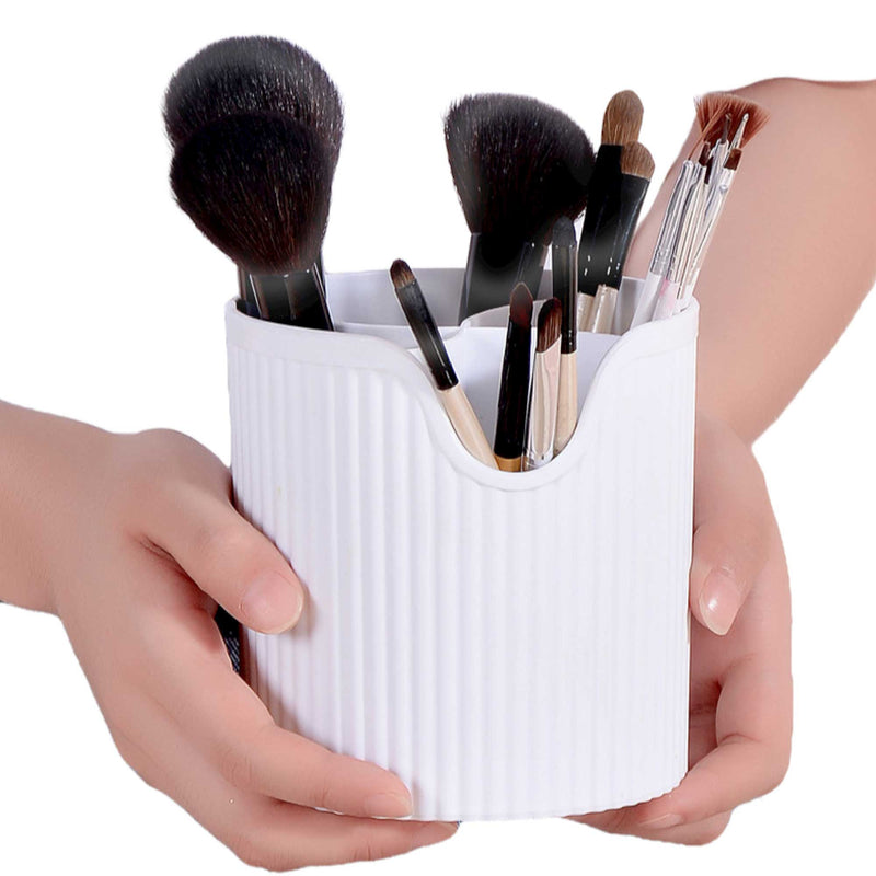 4 Slot Makeup Brush Organiser Bucket - Cosmetic Tool Storage Divider Tin Payday Deals