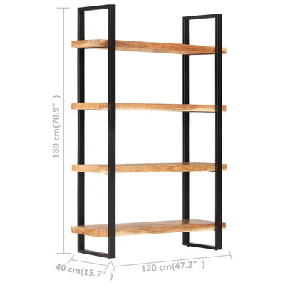 4-Tier Bookcase 120x40x180 cm Solid Acacia Wood Payday Deals