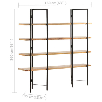 4-Tier Bookcase 160x35x160 cm Solid Mango Wood Payday Deals
