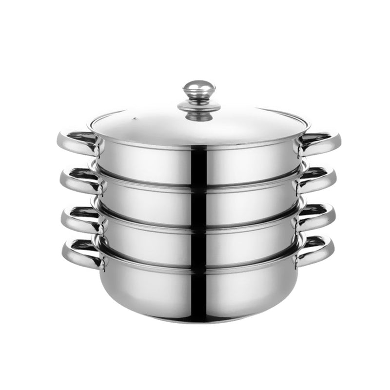 4 Tier Stainless Steel Steamer Meat Vegetable Cooking Steam Hot Pot Kitchen Tool Payday Deals