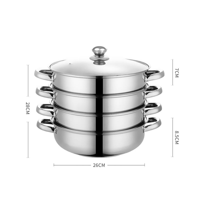 4 Tier Stainless Steel Steamer Meat Vegetable Cooking Steam Hot Pot Kitchen Tool Payday Deals