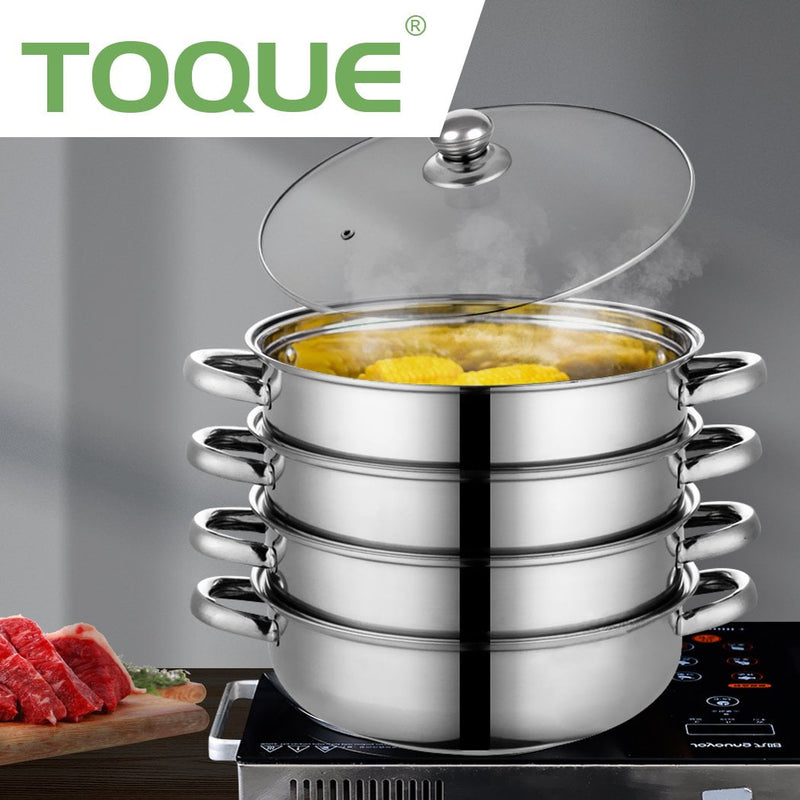 4 Tier Stainless Steel Steamer Meat Vegetable Cooking Steam Hot Pot Kitchen Tool Payday Deals