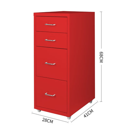 4 Tiers Steel Orgainer Metal File Cabinet With Drawers Office Furniture Red Payday Deals