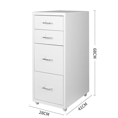 4 Tiers Steel Orgainer Metal File Cabinet With Drawers Office Furniture White Payday Deals