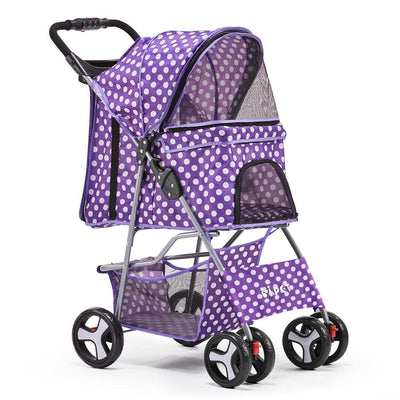 4 Wheel Pet Stroller - Purple