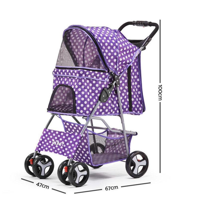 Pet 4 Wheel Pet Stroller - Purple Payday Deals