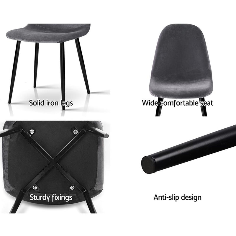 4 X Artiss Dining Chairs Dark Grey Payday Deals