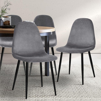 4 X Artiss Dining Chairs Dark Grey Payday Deals
