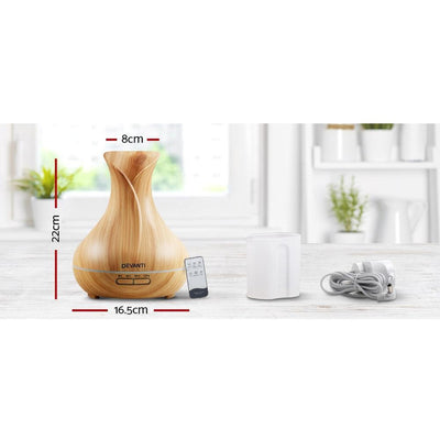 Devanti 400ml 4 in 1 Aroma Diffuser remote control - Light Wood Payday Deals