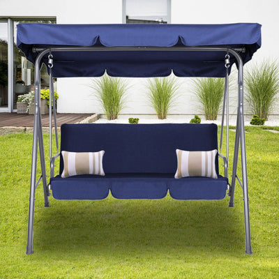 Milano Outdoor Steel Swing Chair - Dark Blue (1 Box) - Payday Deals