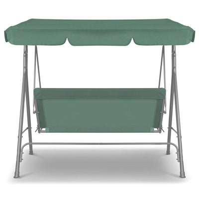 Milano Outdoor Steel Swing Chair - Dark Green (1 Box) - Payday Deals