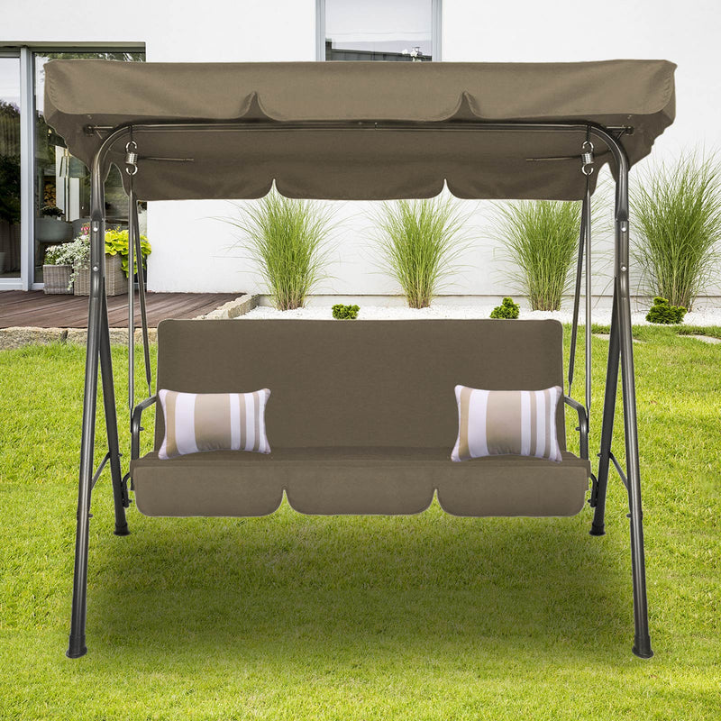 Milano Outdoor Steel Swing Chair -  Coffee (1 Box) - Payday Deals