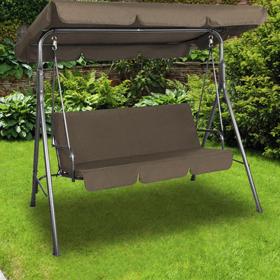 Milano Outdoor Steel Swing Chair -  Coffee (1 Box) - Payday Deals