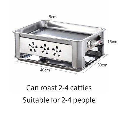 40cm Portable Stainless Steel Outdoor Chafing Dish BBQ Fish Stove Grill Plate Payday Deals