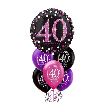 40th Birthday Pink Sparkling Celebration Balloon Party Pack