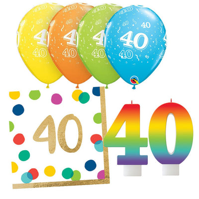 40th Birthday Rainbow Party Pack