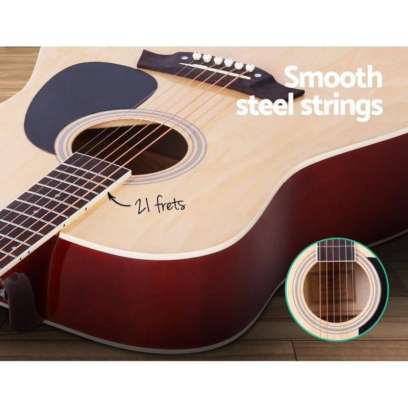 ALPHA 41 Inch Wooden Acoustic Guitar Natural Wood Payday Deals