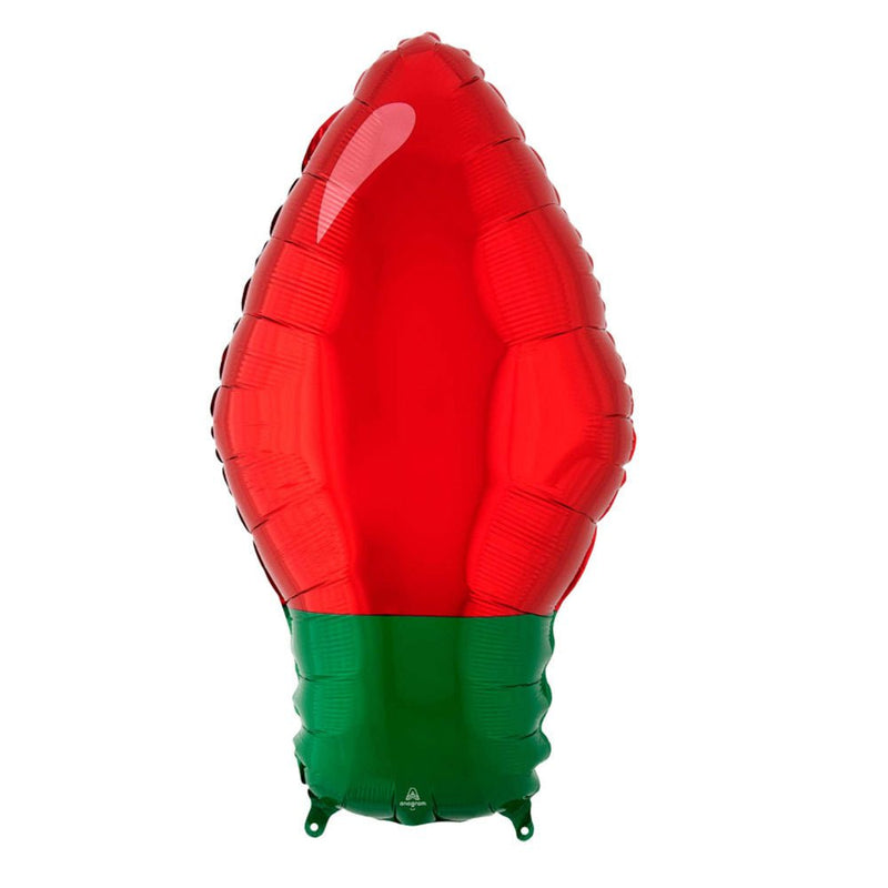 Christmas Red Light Bulb Standard Shape Foil Balloon