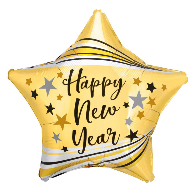 Happy New Year Gold Stars Foil Balloon