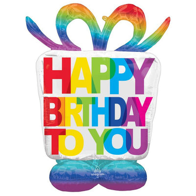 Happy Birthday Present Air Fill AirLoonz Foil Balloon