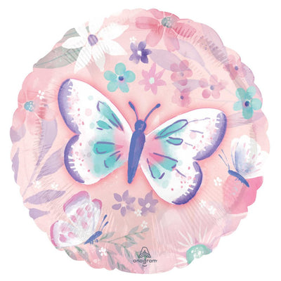 Flutters Butterflies Round Foil Balloon