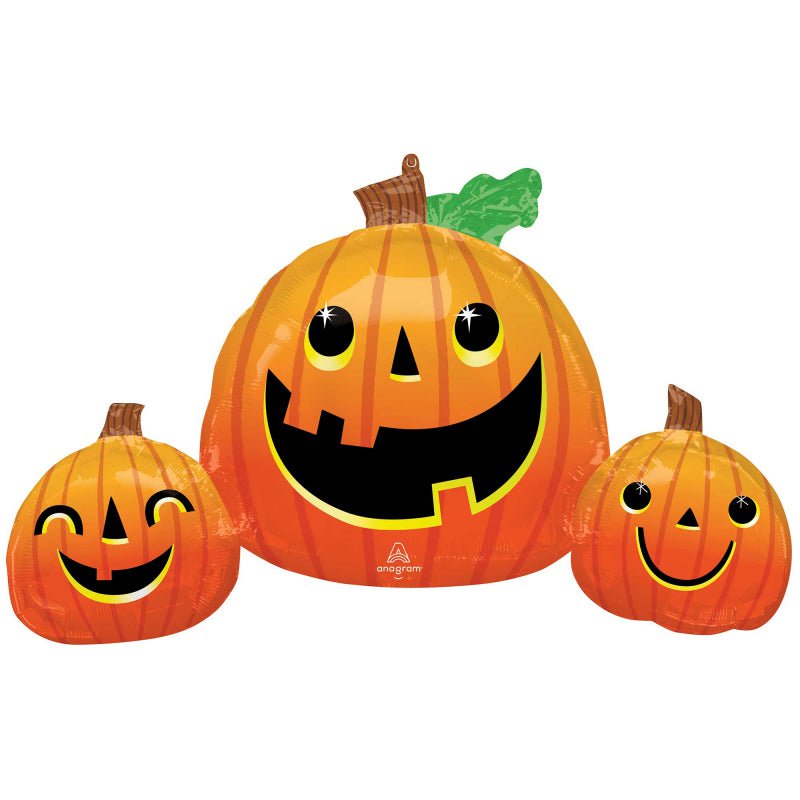 Halloween Smiley Pumpkin Trio SuperShape Foil Balloon