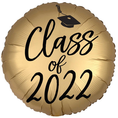 Graduation Class of 2022 Satin Gold Foil Balloon