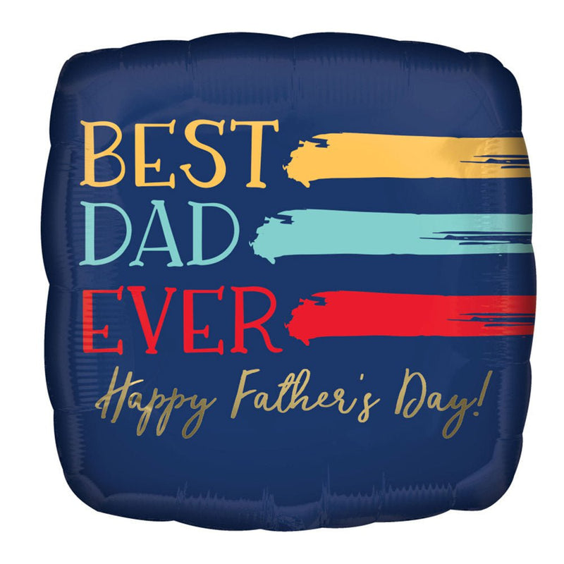 Happy Fathers Day Best Dad Ever Square Foil Balloon