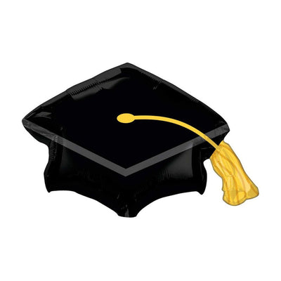 Graduation Black Grad Cap SuperShape Foil Balloon