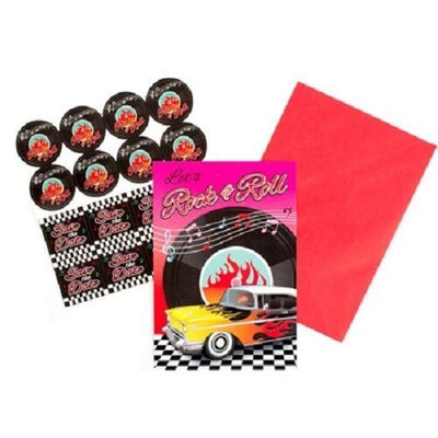 Rock & Roll Classic 50s Postcard Invites 8 Pack