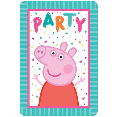 Peppa Pig Confetti Party Postcard Invitations 8 Pack