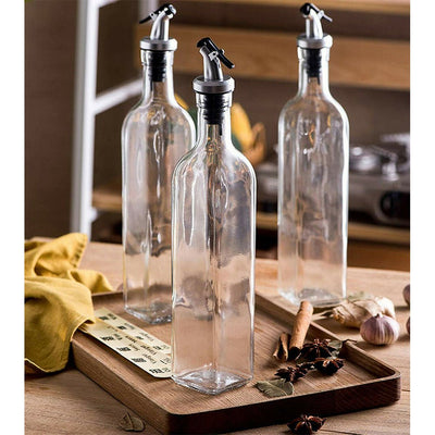 4PCS 500ml Olive Oil Vinegar Pourer Dispenser Cooking Glass Bottle Kitchen Tools Payday Deals