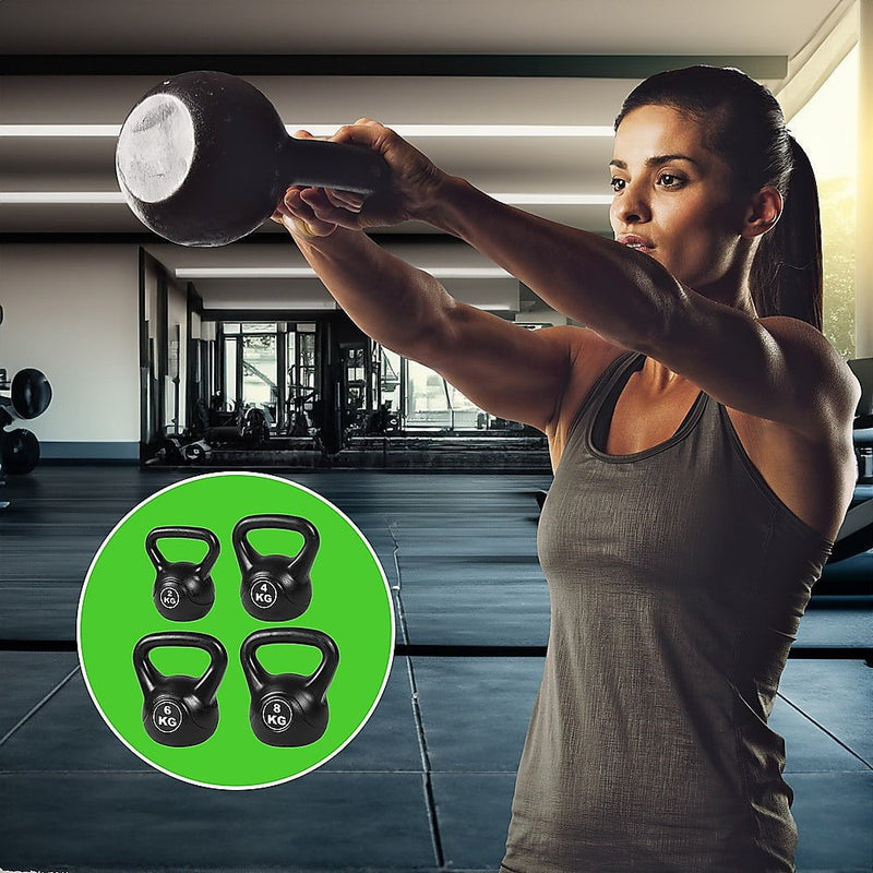 4pcs Exercise Kettle Bell Weight Set 20KG Payday Deals