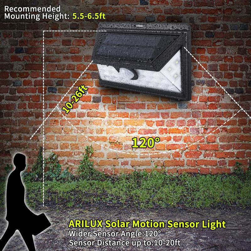 4x 24LED Solar Powered PIR Motion Sensor Light Garden Security Lights Outdoor